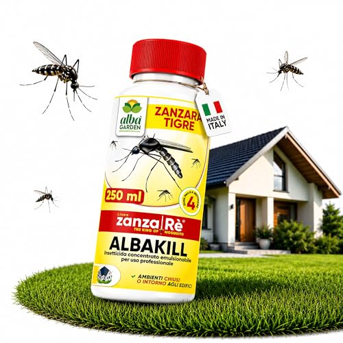 Detalle de Albagarden Insetticida Antizanzare Giardino Concentrato 250 ml: barriera efficace contro zanzare comuni e tigre