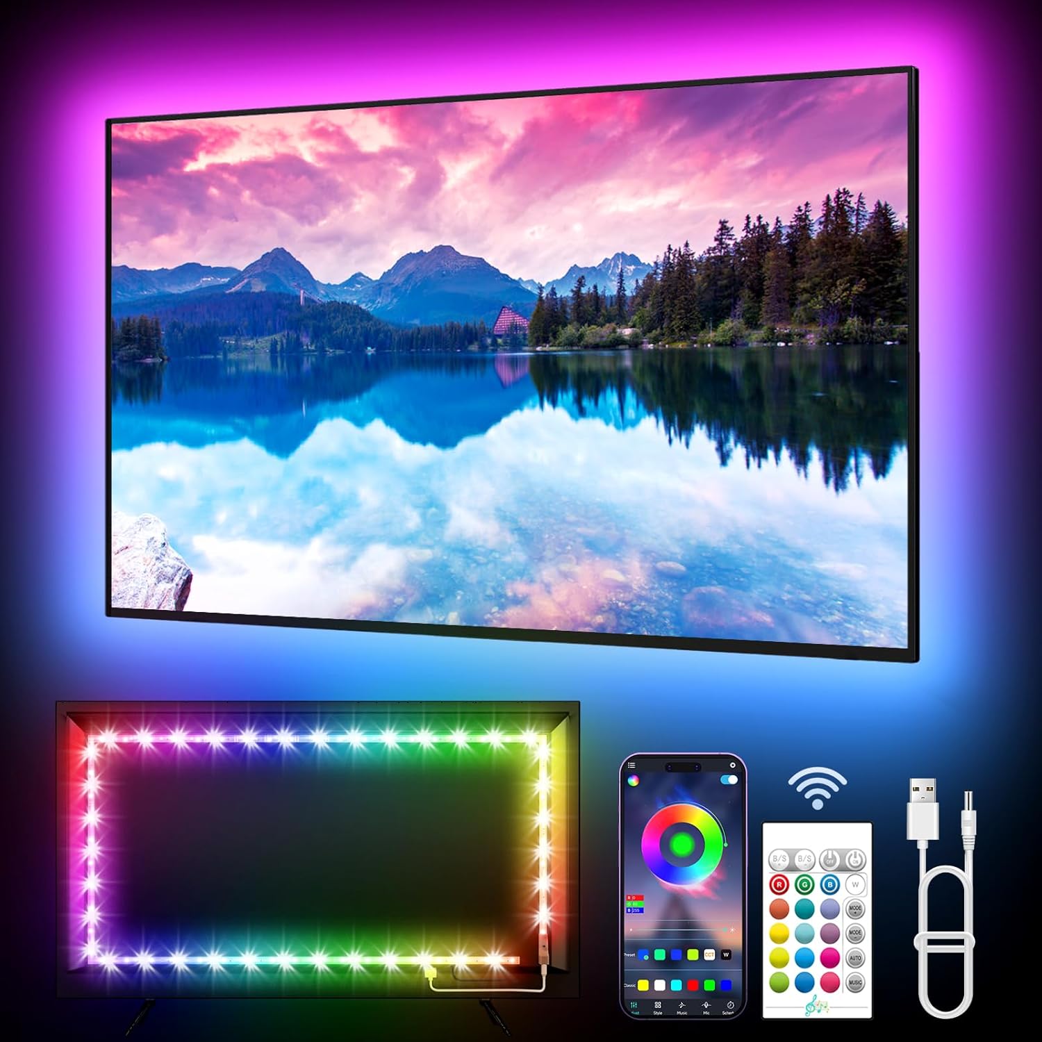 KANTUTOE TV LED Lights 3m RGB strip