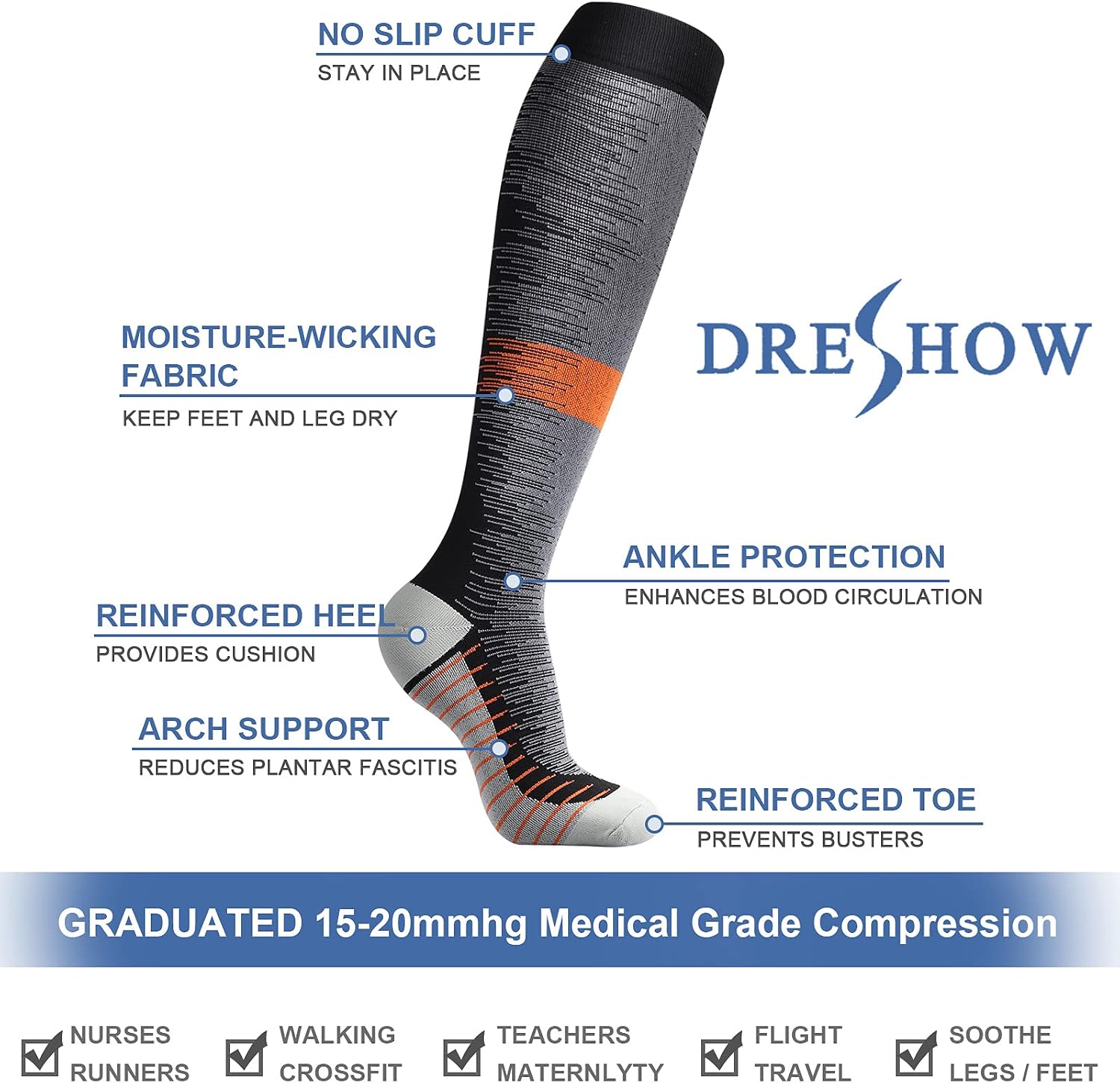 Thumbnail 4 de DRESHOW Compression Socks 7‑Day Pack