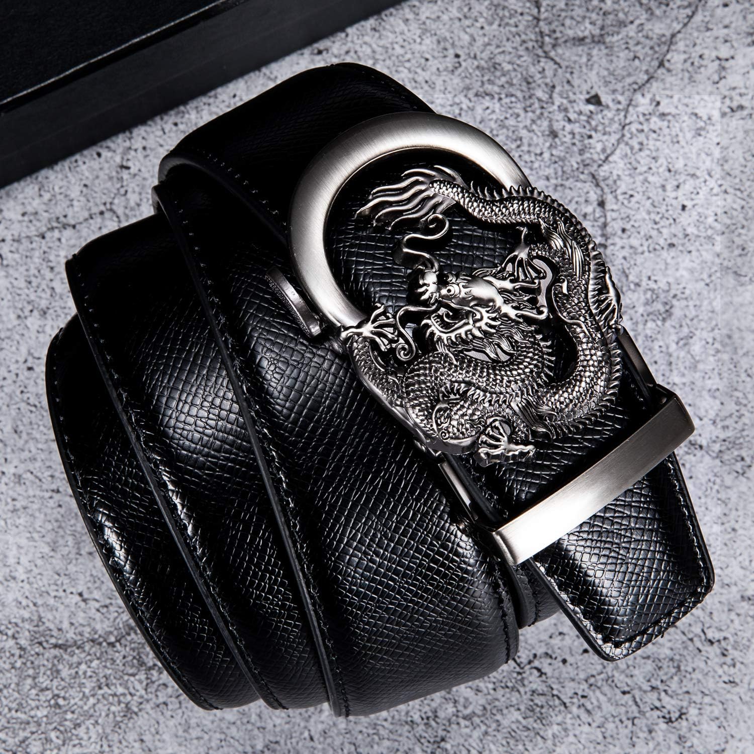 Thumbnail 1 de Barry.Wang Men's Ratchet Belt with Automatic Buckle – 1 3/8" Leather Western Belt