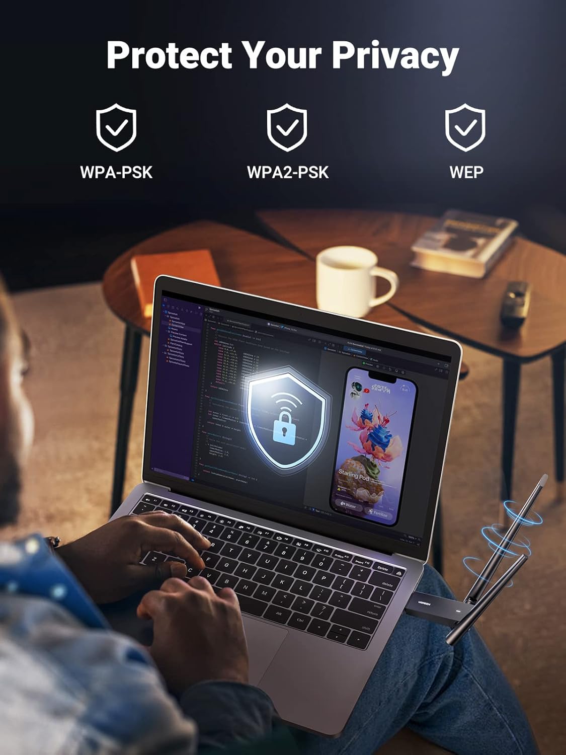 Thumbnail 6 de UGREEN USB WiFi Dongle AC1300Mbps dual antennas ⌛ 📶