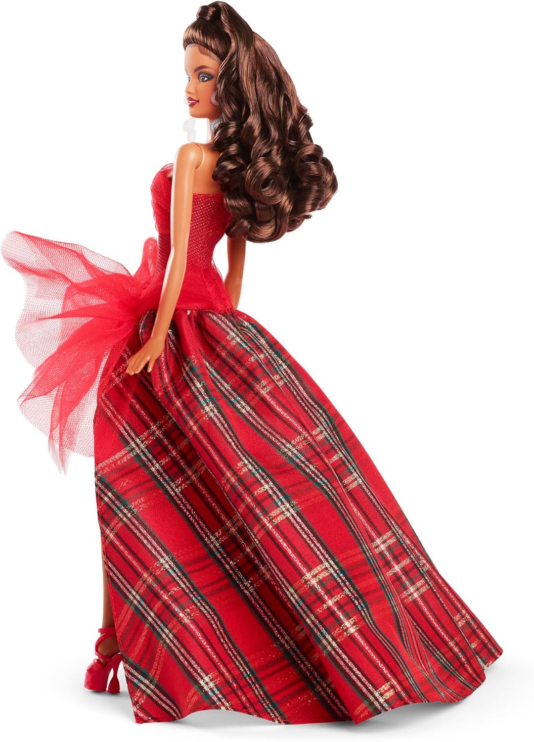 Detalle de Barbie Signature HRM67 – Abito quadri con fiocco rosso e confezione da esposizione