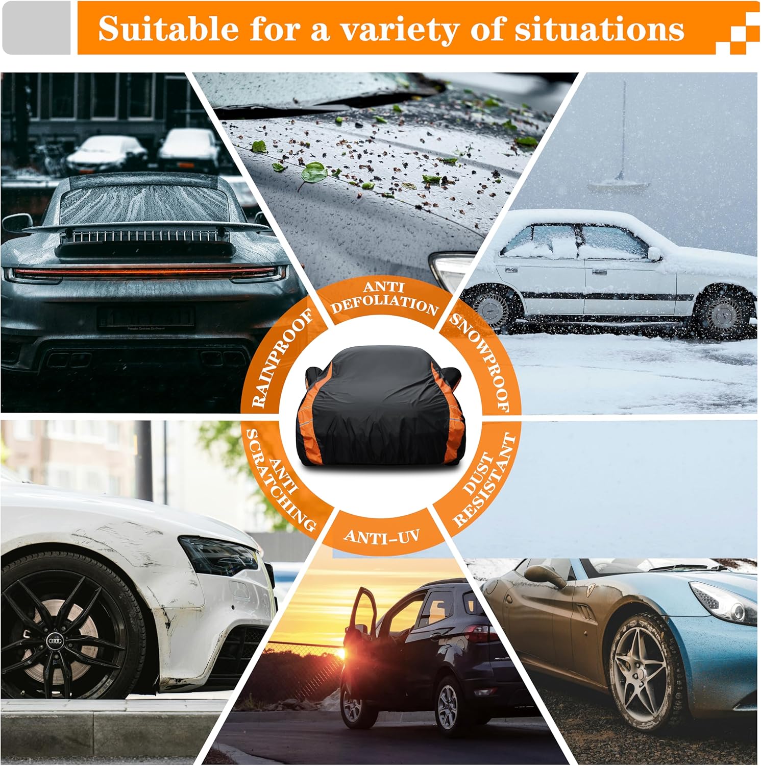 Thumbnail 3 de DYTARGET Waterproof Full Exterior Sedan Car Cover (All-Weather, UV & Snow/Dust Resistant) – Size A3