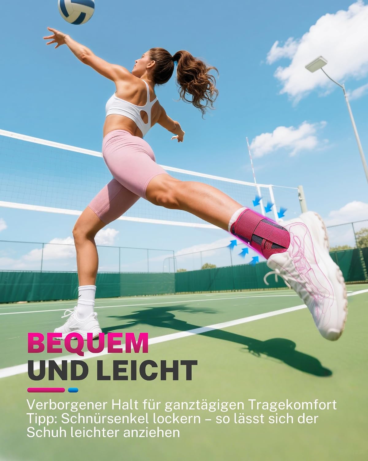 Detalle 2 de Fitomo Sprunggelenkbandage mit beidseitig herausnehmbaren Schienen, Schnellverschluss & „Figur 8“-Stütze – für Sport und Alltag