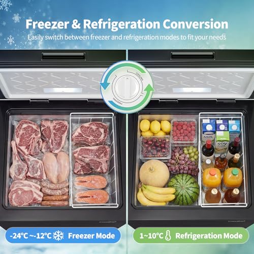 Detalle de COMFEE' 99L Chest Freezer RCC102BL2UK(E) – Convertible fridge or freezer in one