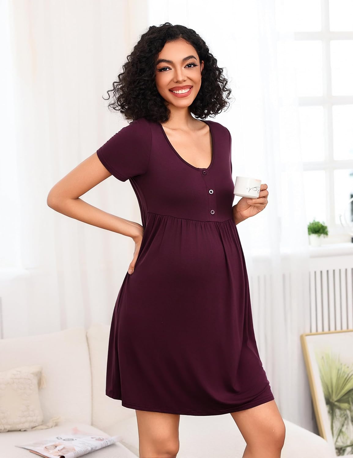 Detalle 2 de Bresdk Nightdress cotton maternity
