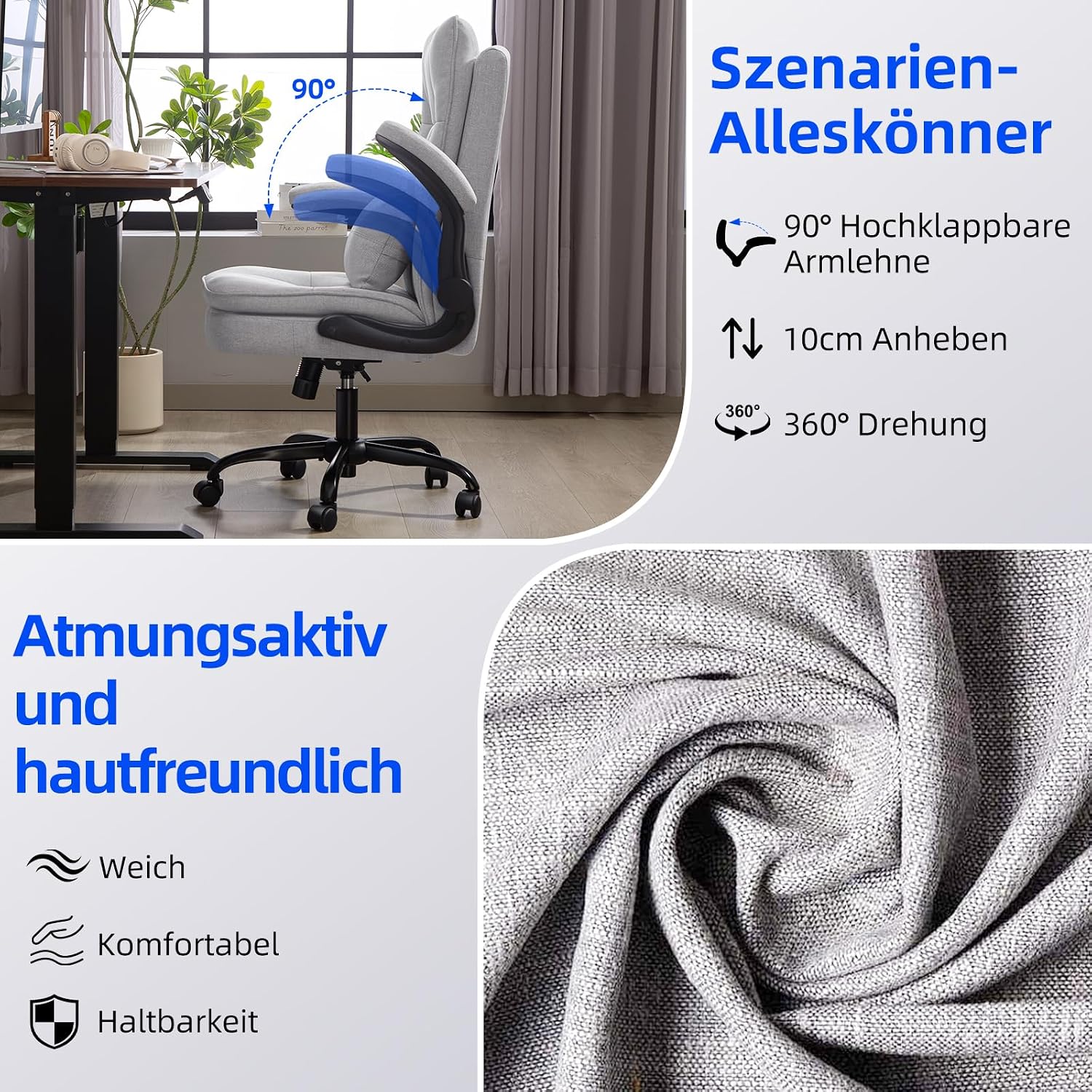 Thumbnail 5 de Asukale Bürostuhl Ergonomisch 150 kg