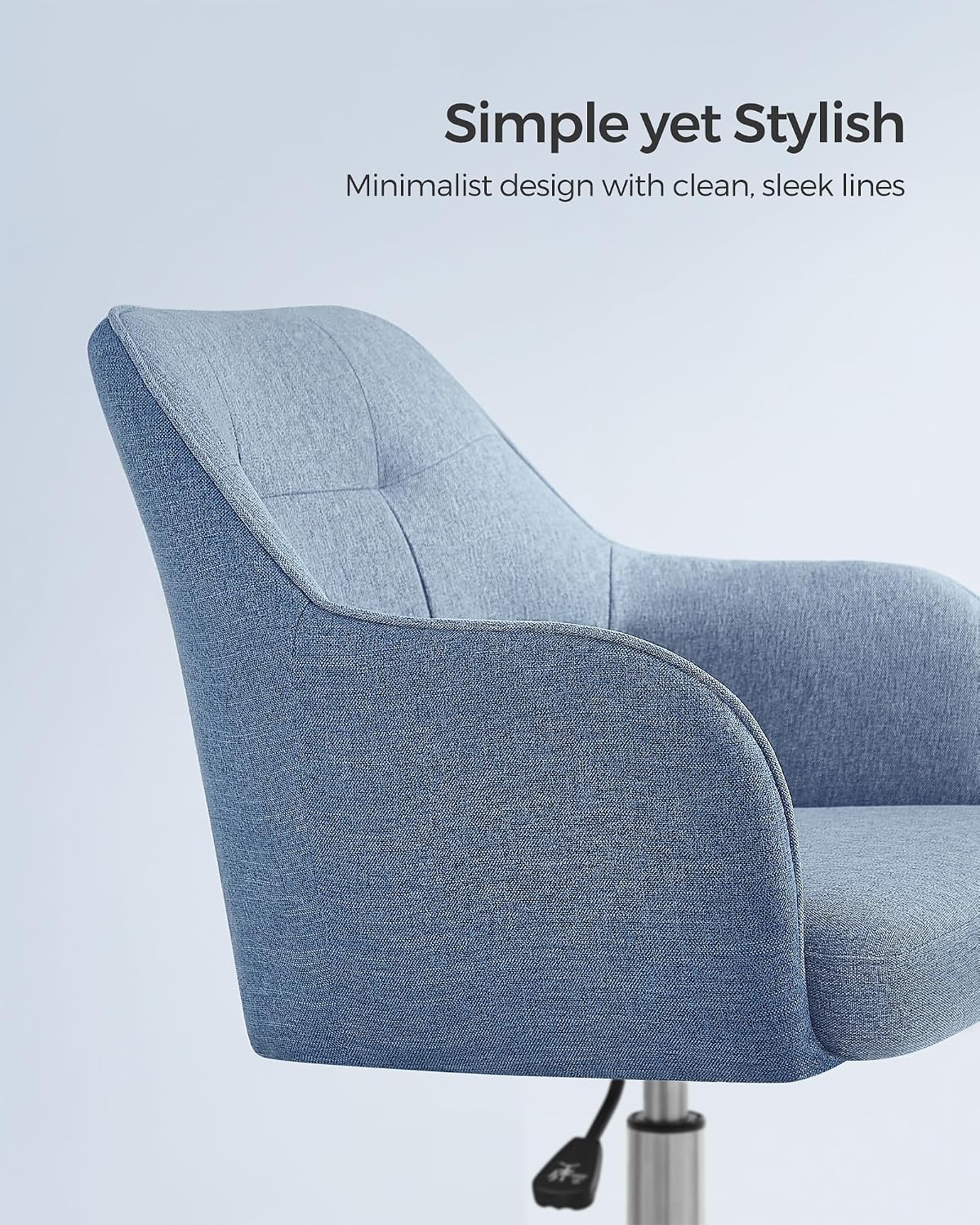 Detalle de SONGMICS OBG019Q11 Ergonomic Swivel Office Chair, Misty Blue Fabric