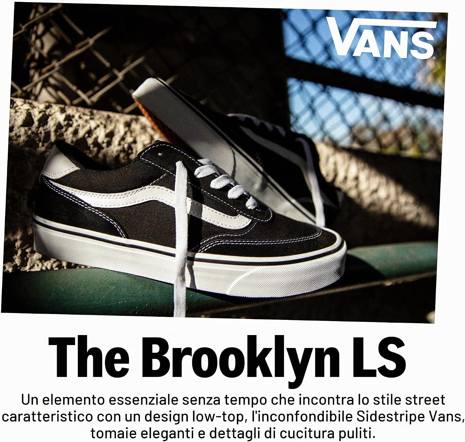 Thumbnail 6 de Vans Brooklyn LS da donna in tela nera con cordoni
