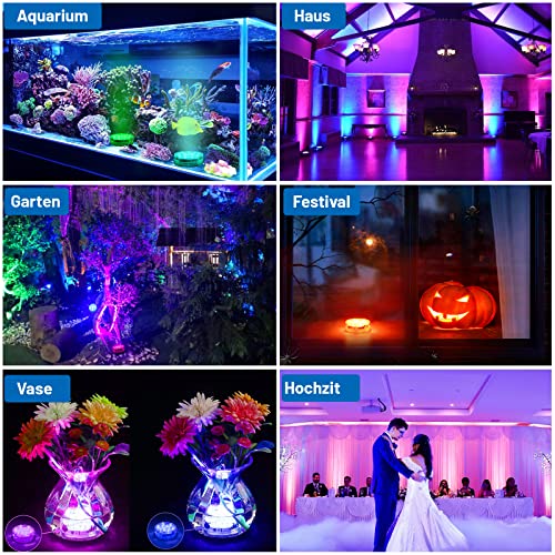 Thumbnail 5 de Daphomeu 2 Pcs Submersible LED Lights with Remote — Battery Powered, 16 Colours