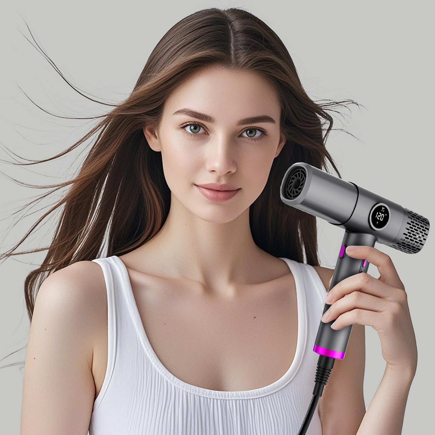 Thumbnail 6 de Lostrain S2 Ionic Hair Dryer with Diffuser, 5 Heat Settings and 3 Speeds