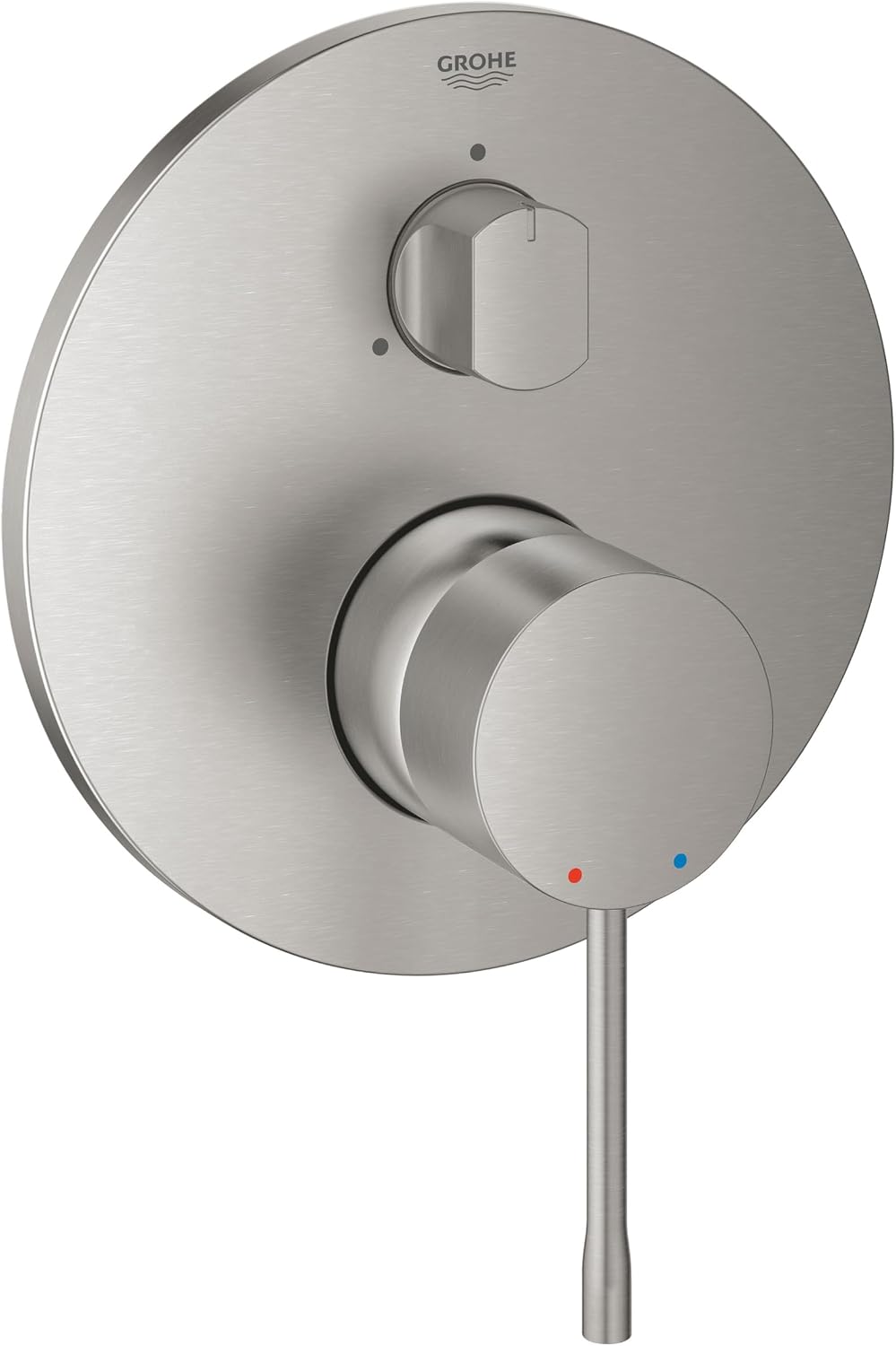 Detalle de GROHE Essence 24092DC1 bateria podtynkowa z przełącznikiem 3-drożnym, Supersteel