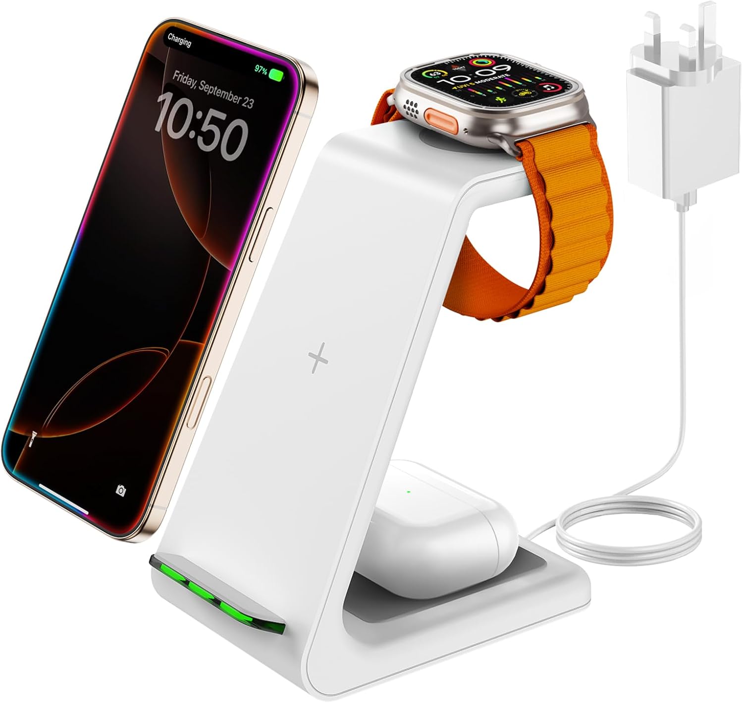 Detalle de GEEKERA 3‑in‑1 Wireless Charger 10W
