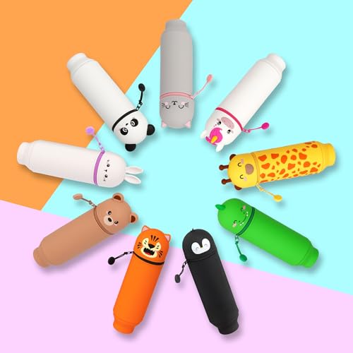 Detalle 2 de Legami Kawaii Astuccio 2 in 1 in Morbido Silicone – Giraffa, Portapenne da Tavolo