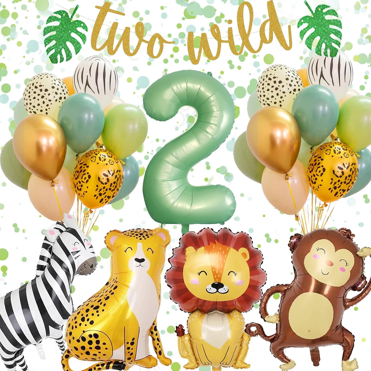 Detalle de Dschungel Ballon-Set 2. Geburtstag mit Safari-Motiven