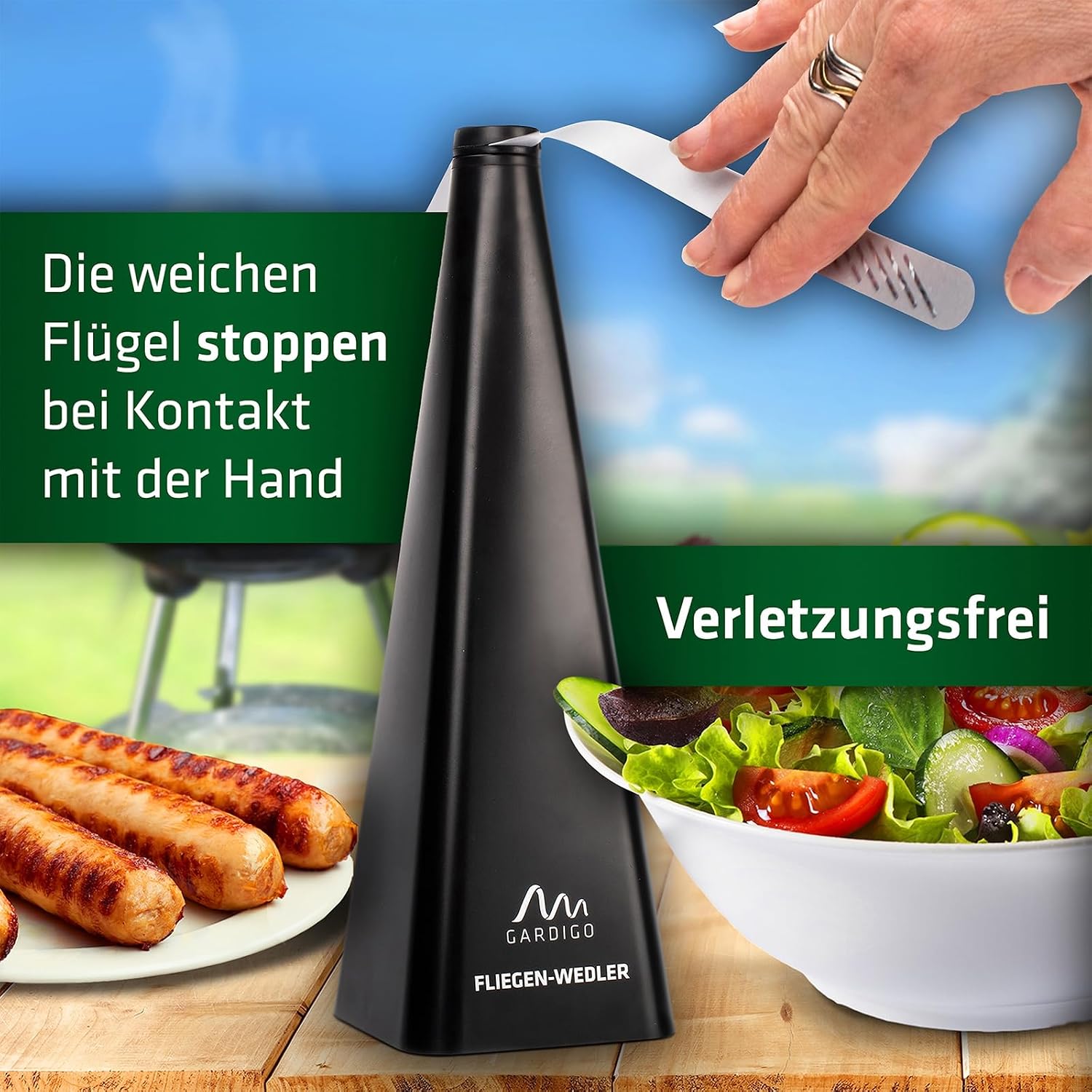 Thumbnail 2 de GARDIGO Fliegenwedler – 2er Set | Fliegenabwehr für Tisch, Terrasse und Restaurant