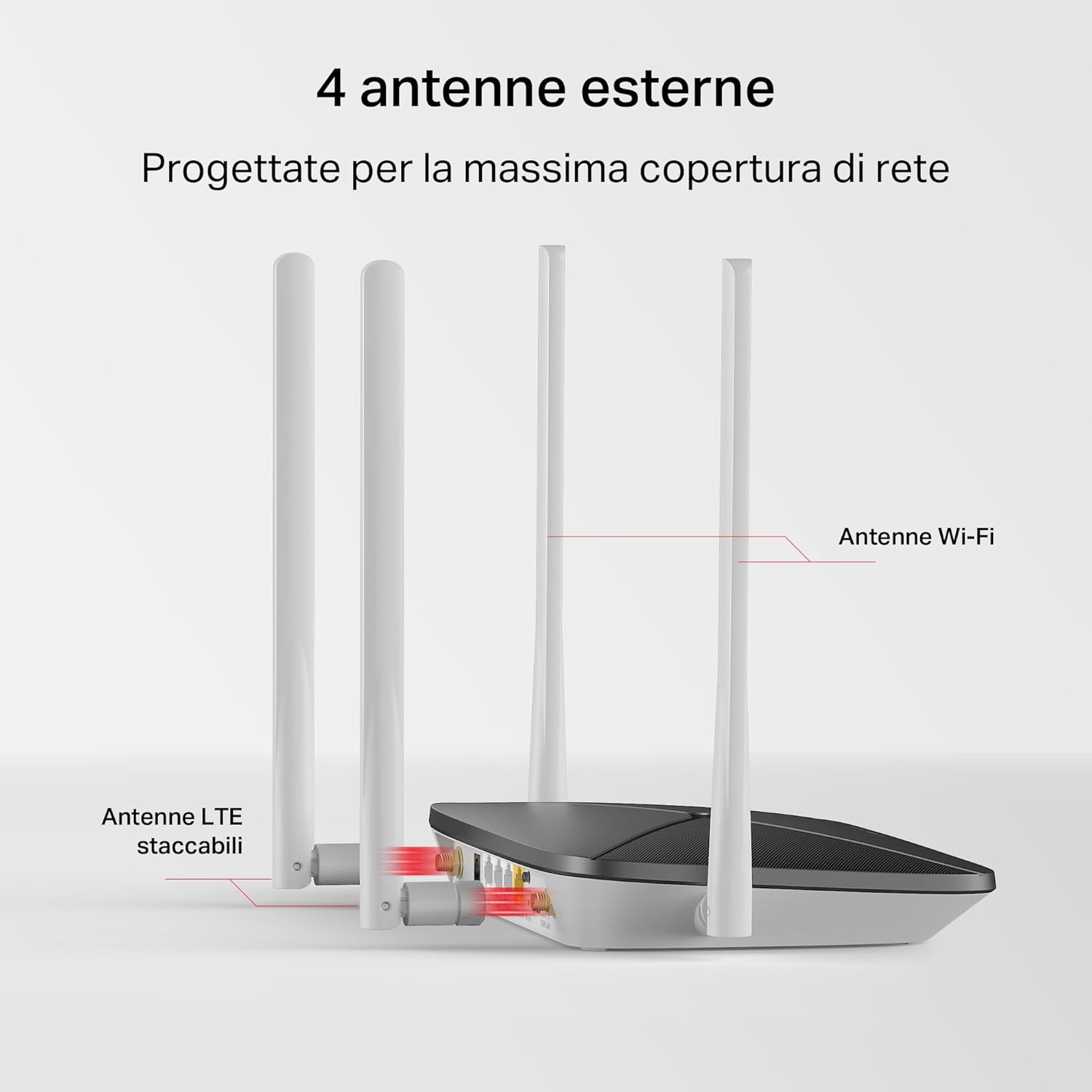 Thumbnail 6 de Mercusys MB135-4G Router WiFi con SIM: 4G LTE Cat4, 1200 Mbps, 4 antenne e VPN
