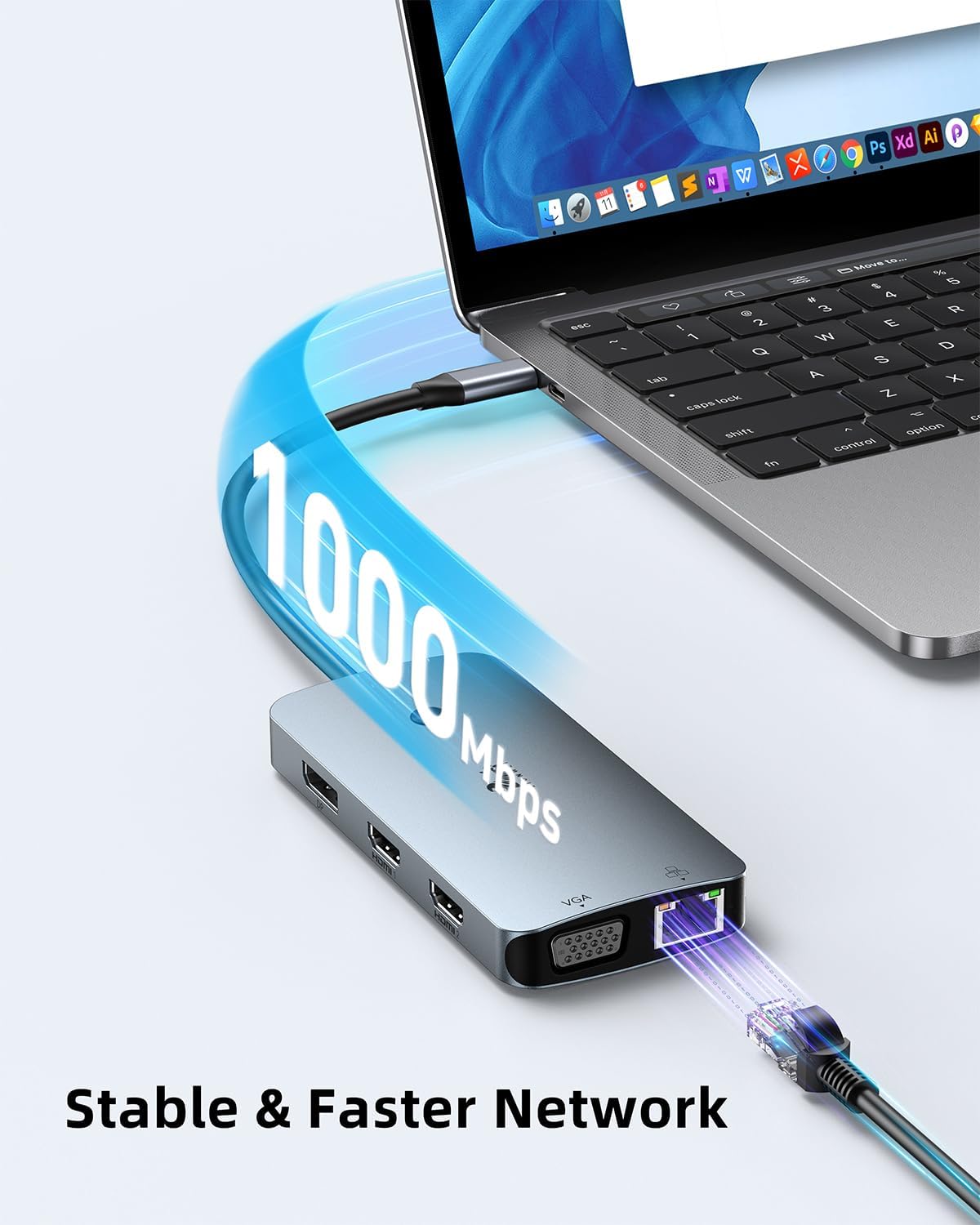 Thumbnail 6 de LIONWEI 9-in-1 USB-C Docking Station with Dual 4K HDMI, DP, VGA and 100W PD