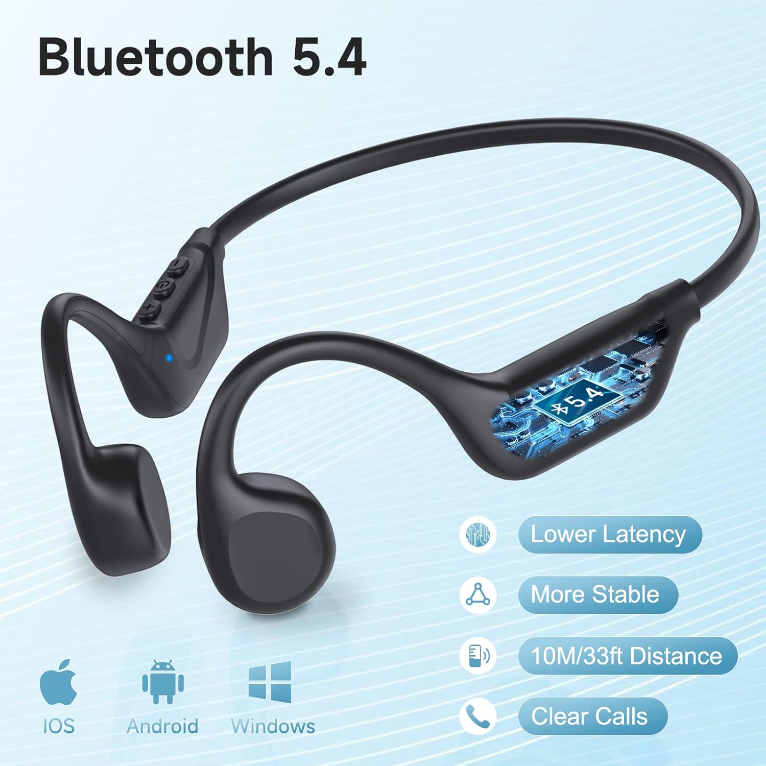 Thumbnail 4 de LOBKIN Casque Conduction Osseuse X25 – Bluetooth 5.4, IPX5, 10h d’autonomie, oreille ouverte