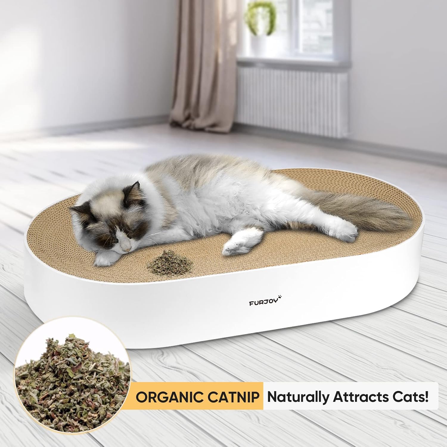Thumbnail 5 de Furjoy Katzen Kratzbrett 63 x 35 x 10 cm Oval