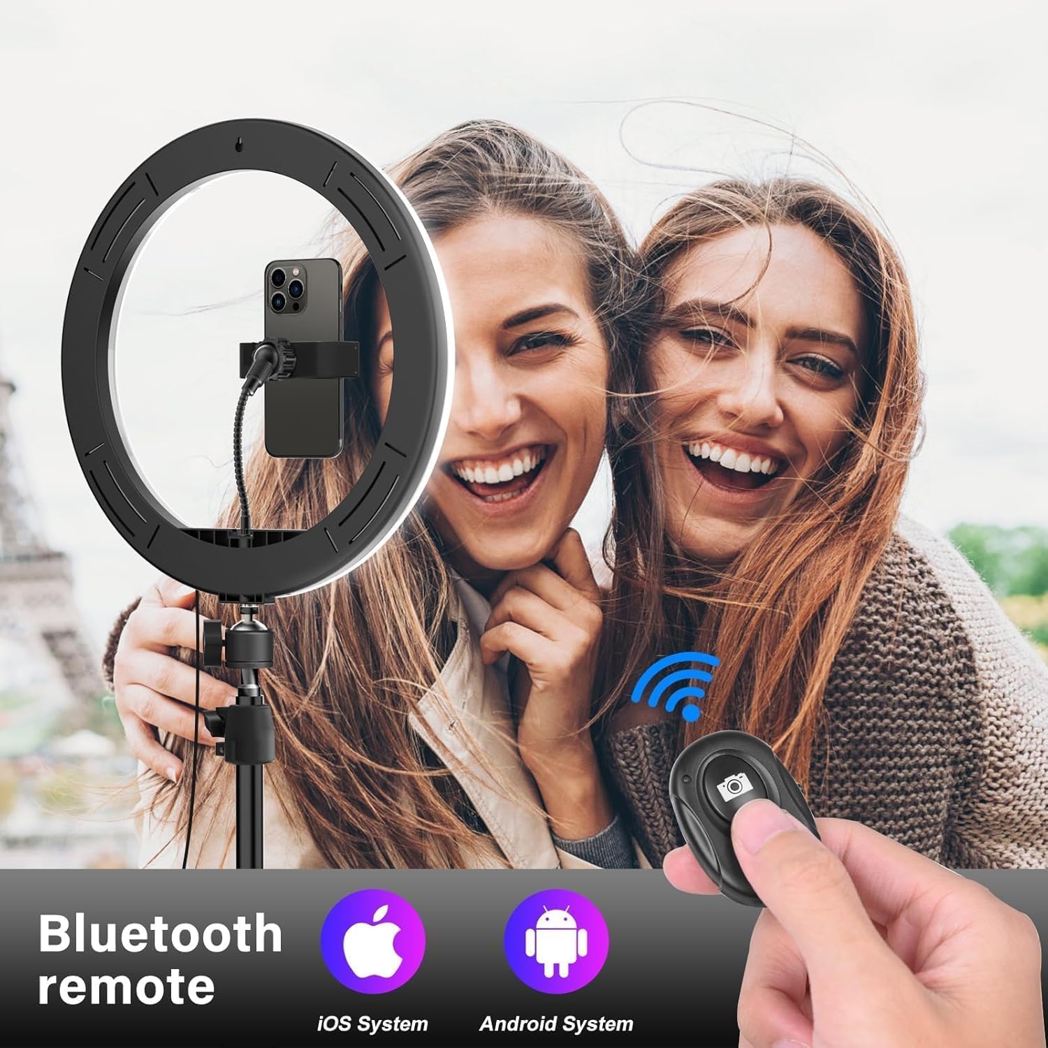 Thumbnail 4 de 13" Selfie Ring Light 76" Stand, 51 Modes