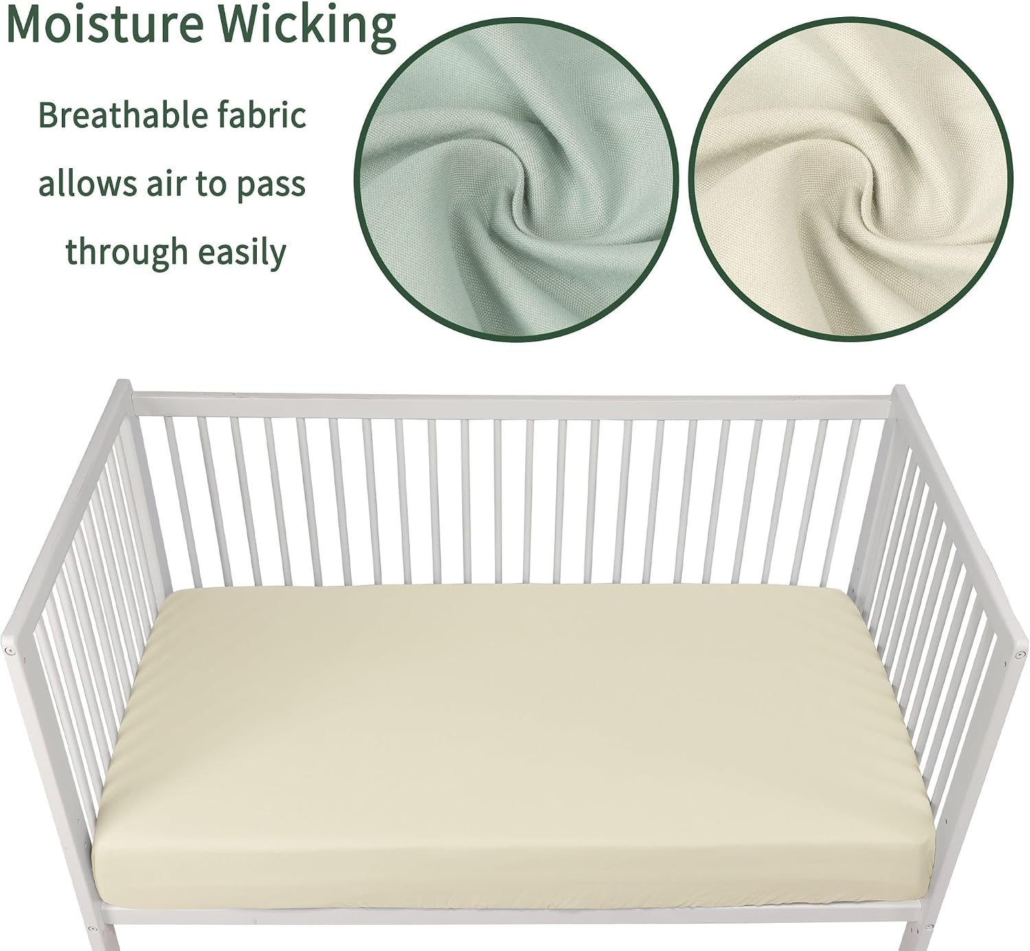 Detalle de GUNTAIL LQO6 Fitted Crib Sheets, 2-Pack Microfiber, Brown & Green