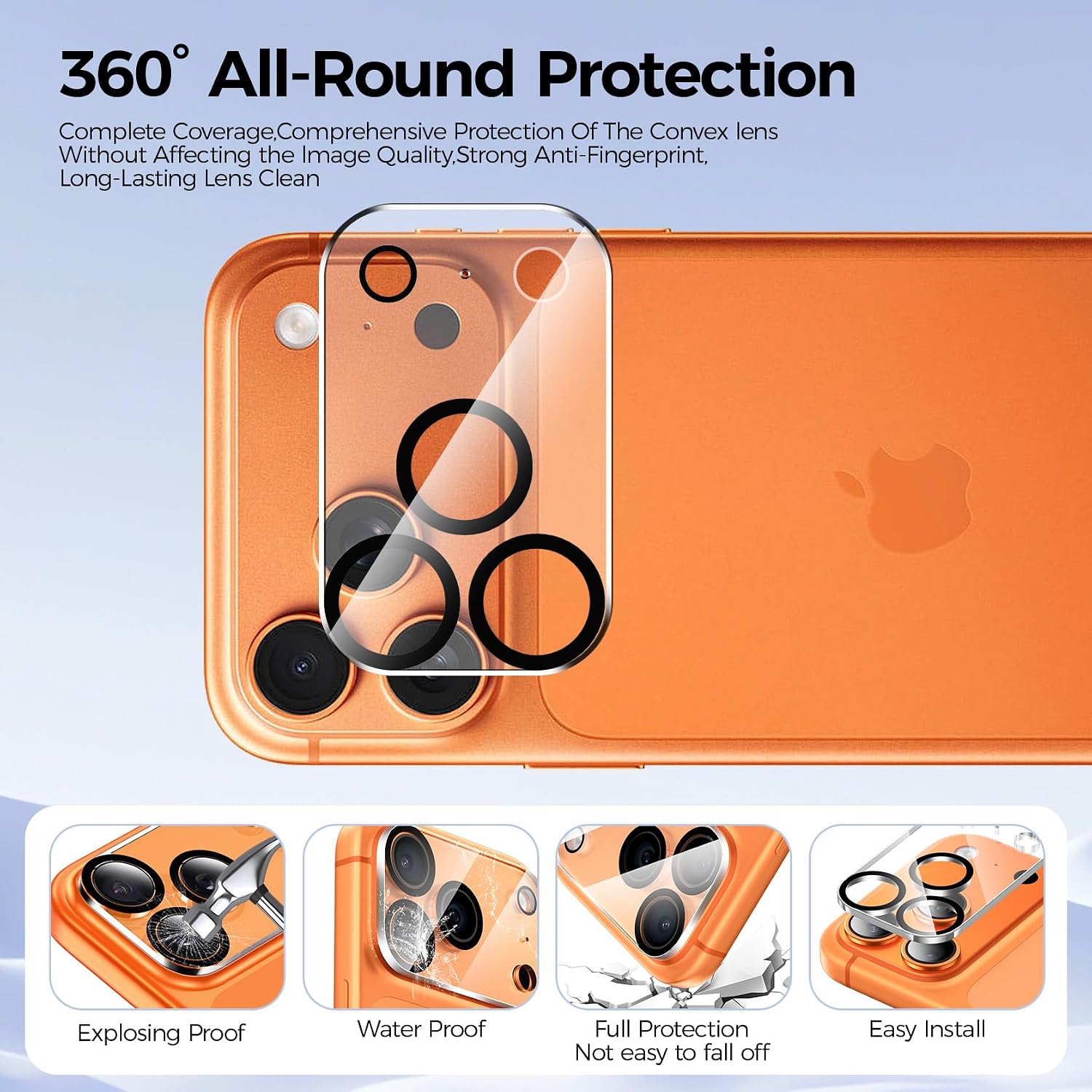 Thumbnail 6 de Niphabe 3 Pack Privacy Screen Protector for iPhone 17 Pro 6.3 inch (with 3 Camera Lens Protectors)