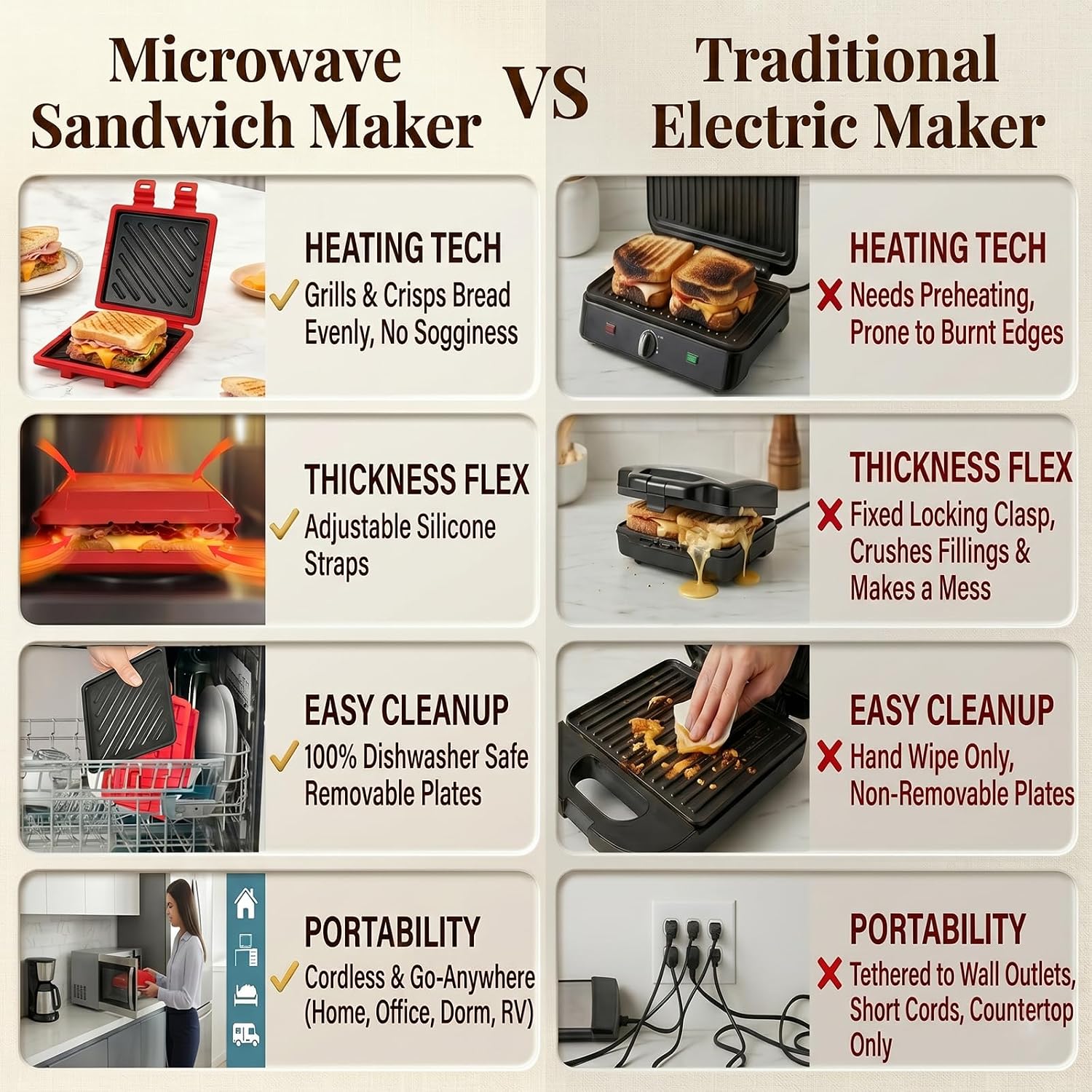 Thumbnail 4 de Microwave Sandwich Maker with Nonstick Plates