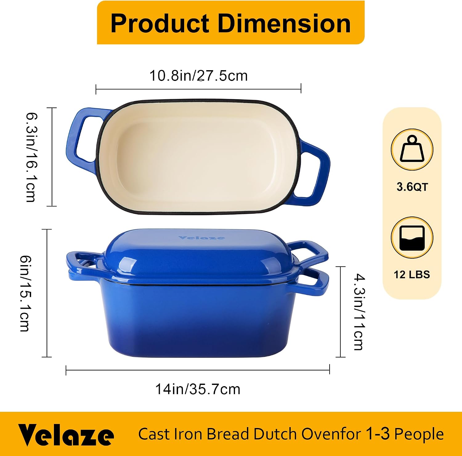 Detalle 2 de Velaze Pentola in Ghisa per Pane 3,4L