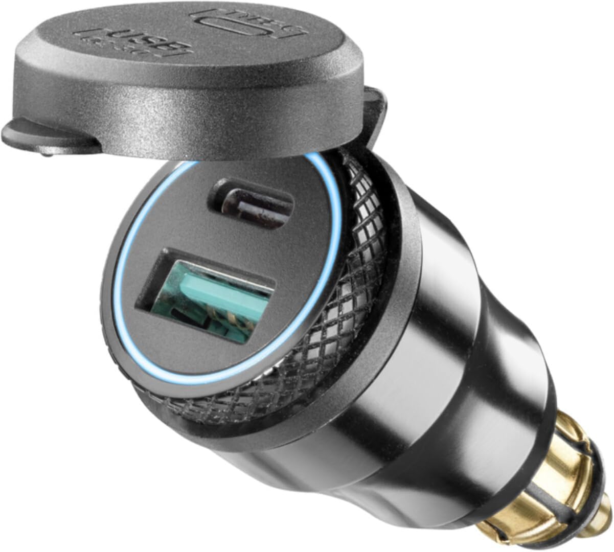 Thumbnail 2 de Interphone ACC2USB – Chargeur allume-cigare à double USB (Type A et Type C) avec base adhésive