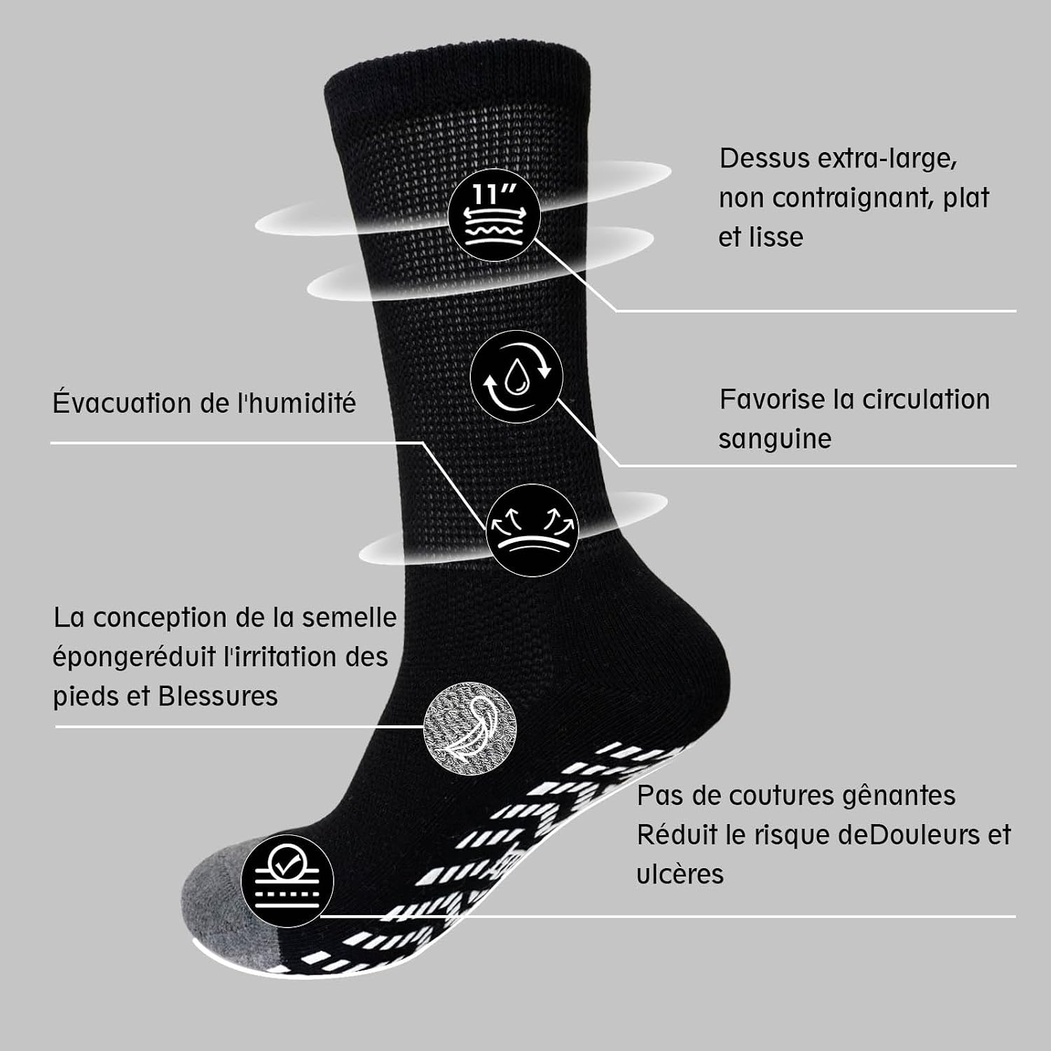 Thumbnail 3 de LOFIR Chaussettes Diabétiques coton 39-50