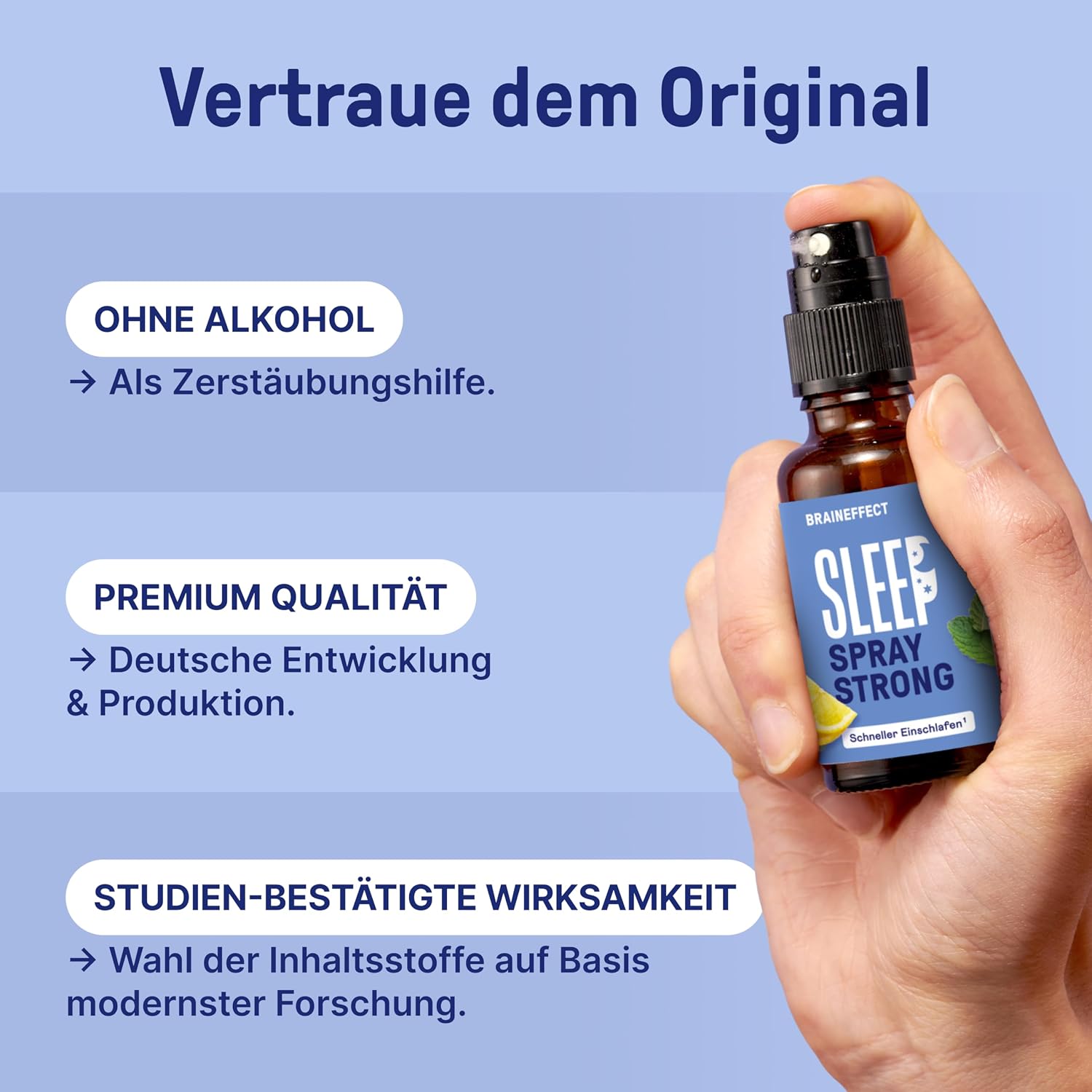 Thumbnail 1 de Braineffect Sleep Spray Strong (Melatonin) – hochdosiertes Einschlafspray mit 0,5 mg pro Sprühstoß, 50 ml