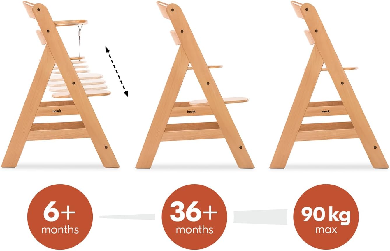 Thumbnail 5 de hauck Alpha+ Natural Wooden High Chair – adjustable, sustainable beechwood from FSC forests