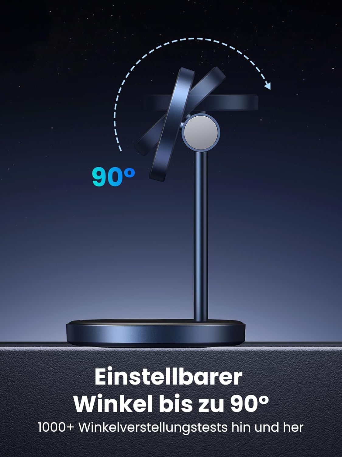 Detalle de UGREEN MagFlow 2 in 1 iPhone Ladestation – MagSafe-kompatibel, 90° verstellbar, lädt iPhone- und AirPods-Kombination gleichzeitig