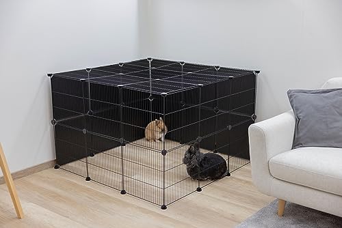 Detalle de Kerbl Pet Enclos Hopsi — Enclos grillagé extensible pour petits animaux (12 éléments 35x35 cm chacun)