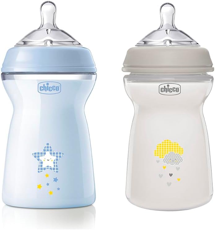 Detalle de Chicco Biberon Anticolica Natural Feeling 330 ml – set 2 pezzi, 6 Mesi+