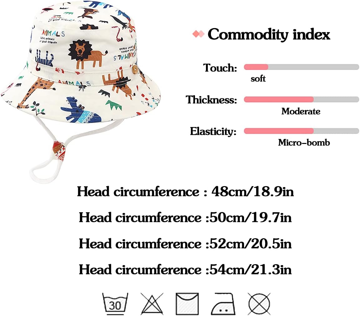 Thumbnail 6 de Malaxlx Baby Toddler Kids Bucket Sun Hat with Cute Print — wide brim UPF protection