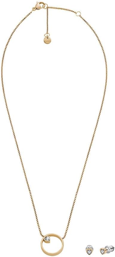 Detalle de Skagen Damen Halskette aus Edelstahl mit Karabiner-Verschluss – Anhänger 16x16 mm