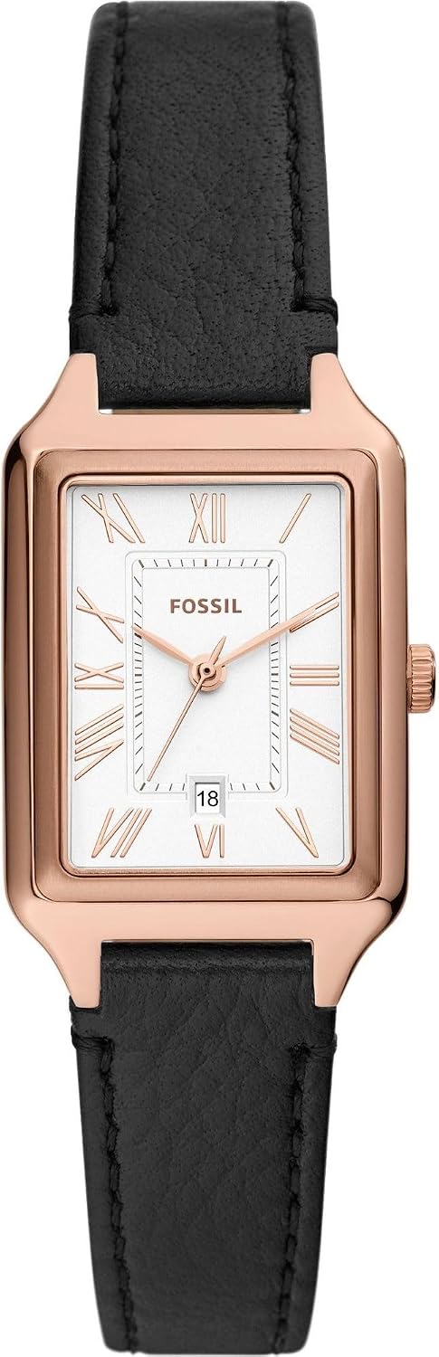 Detalle de Fossil Raquel Damen-Armbanduhr: Quarz-DREI-Zeiger, Lederband, 50 m wasserdicht