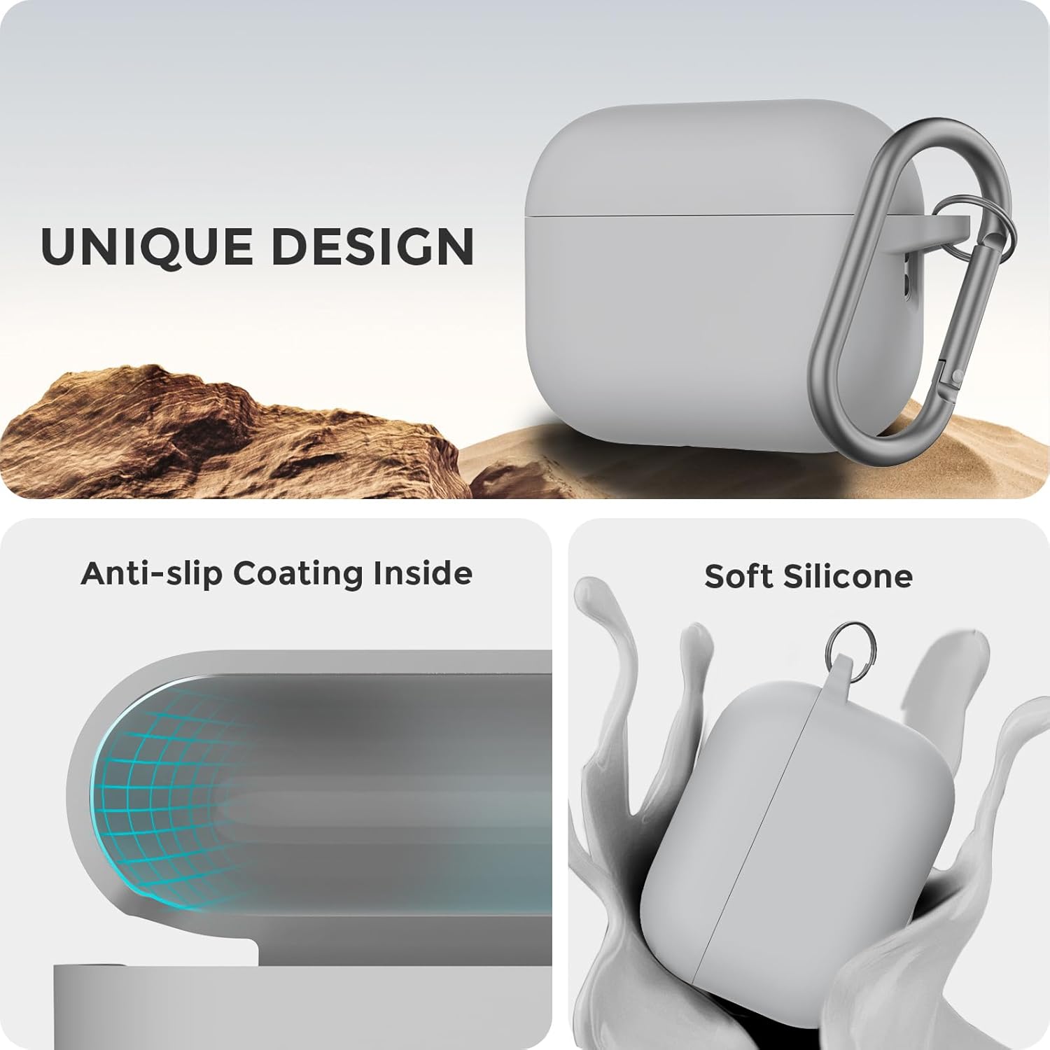 Thumbnail 2 de AhaStyle AirPods Pro 3 Case Cover (2025) with Cleaning Kit – Full Body Shockproof Silicone Case with Carabiner and Strap