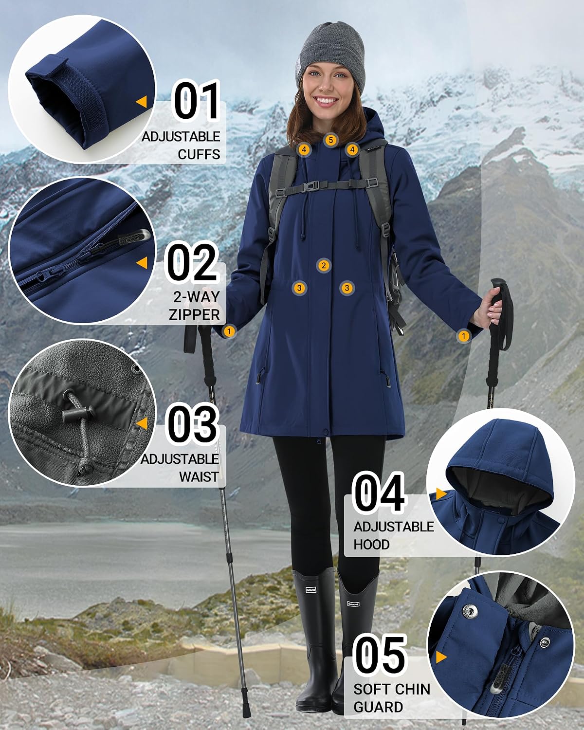 Thumbnail 5 de Outdoor Ventures Ladies Softshell Rain Jacket