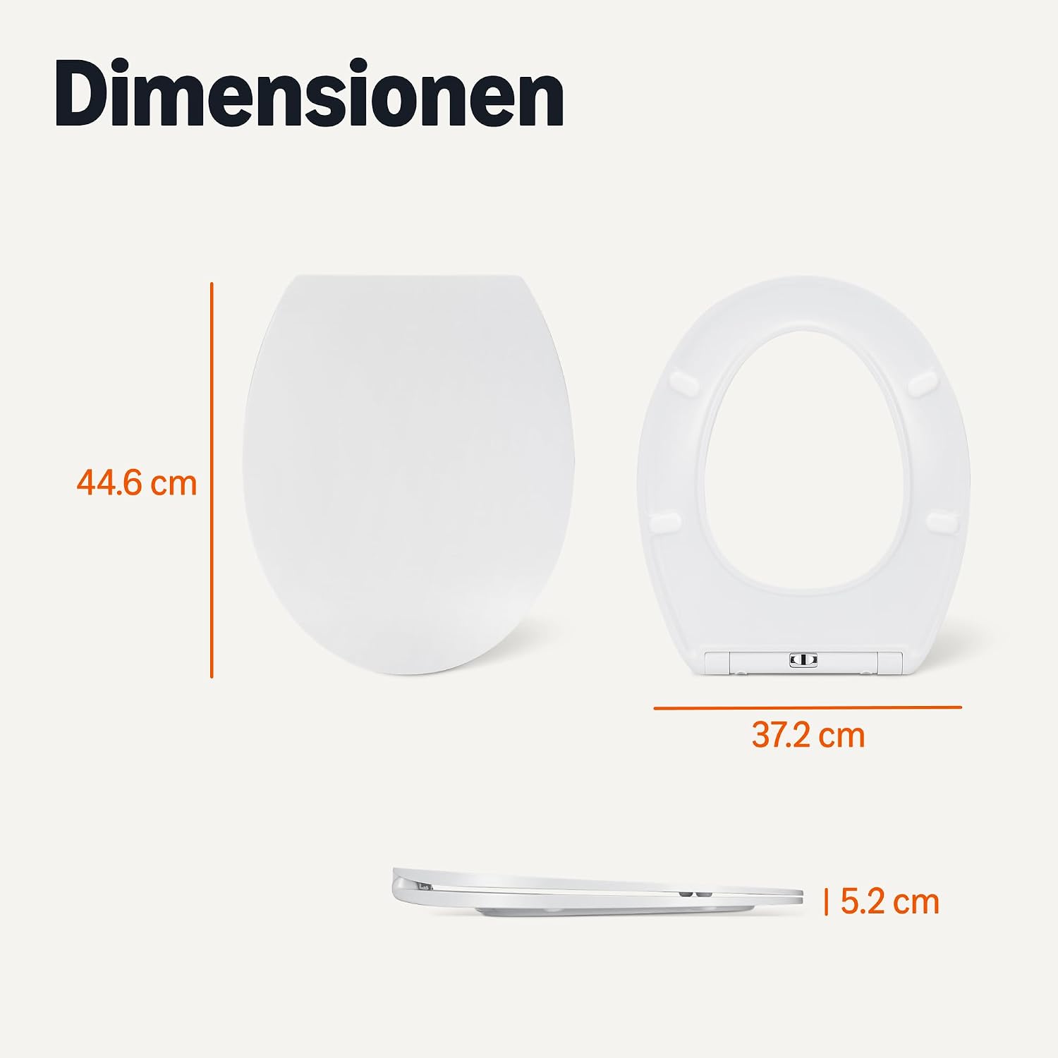 Thumbnail 4 de Amazon Basics Toilettensitz O-Form mit Soft-Close, Schnellverschluss und 360°-Verstellung