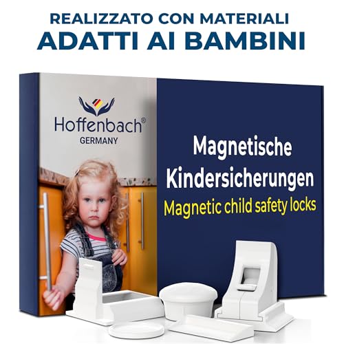 Thumbnail 7 de Hoffenbach Blocca Cassetti per Bambini, 12 Serrature + 3 Chiavi – Chiusura magnetica invisibile, Bianco