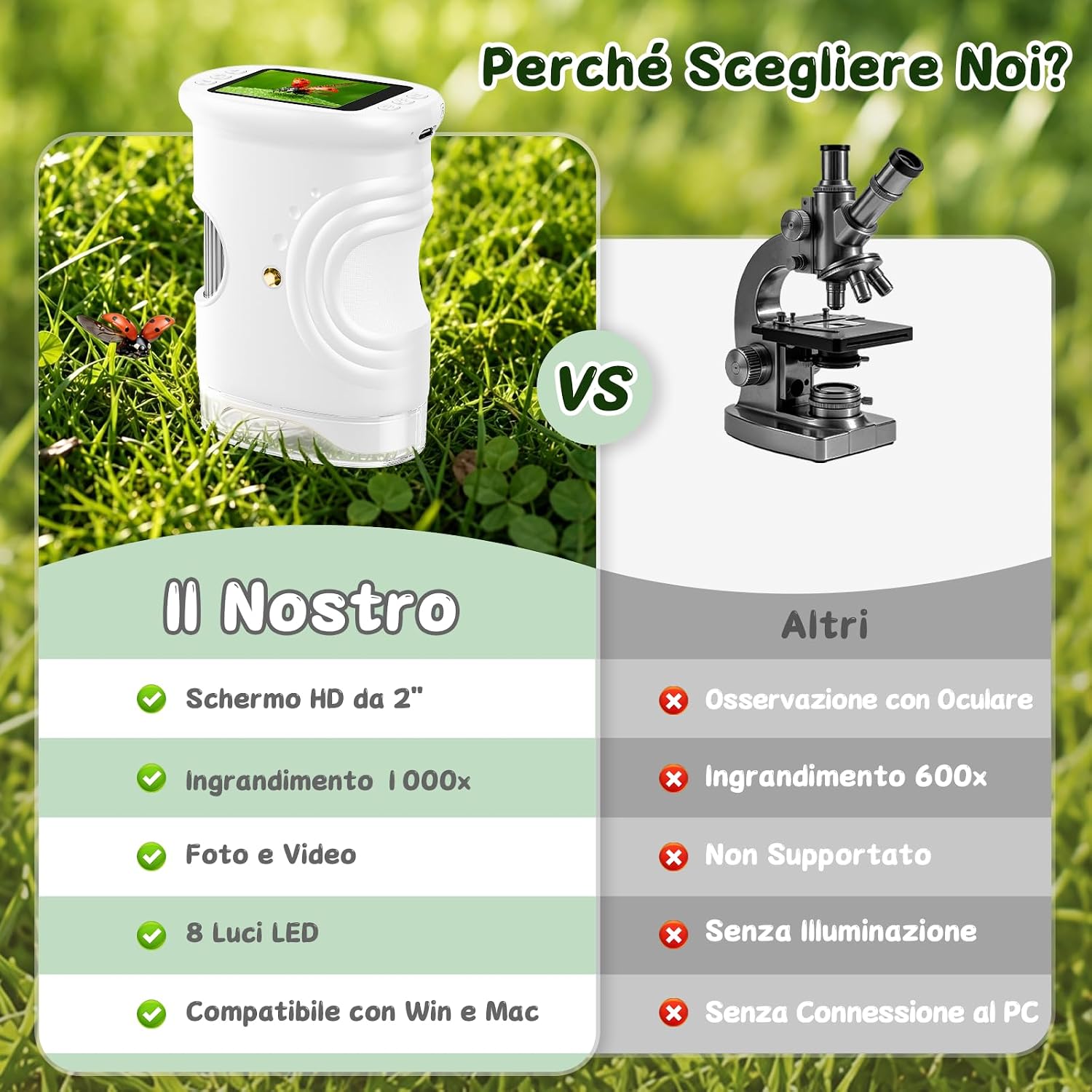 Thumbnail 6 de ASPOVEN Microscopio Digitale Bambini 1000X con Schermo IPS 2'' – Esplora il micro-world in modo semplice