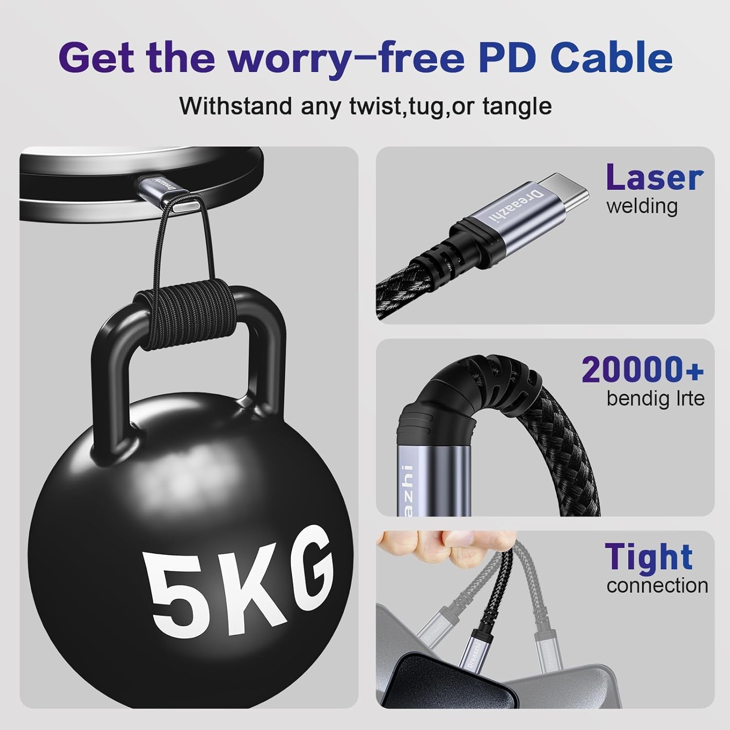 Thumbnail 4 de Dreaazhi USB C Data Cable (1M) – USB 3.1 Gen 2, 10Gbps, 3.1A Fast Charge