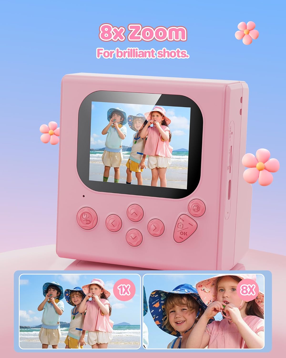 Detalle 2 de HODDRCCN Macchina fotografica istantanea bambini 1080P con SD 32 GB