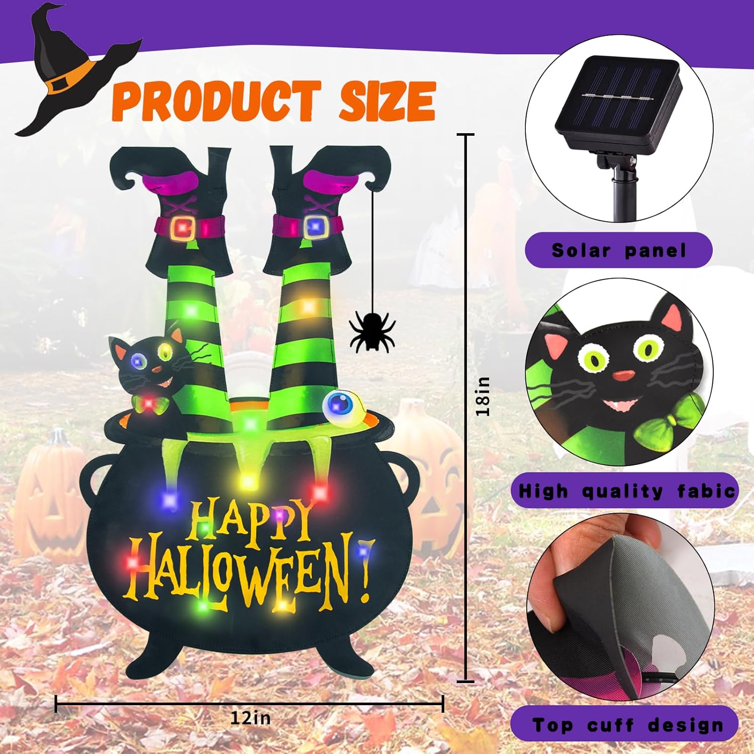 Thumbnail 3 de FLAGMESAGE Halloween Garden Flag, 12x18 In
