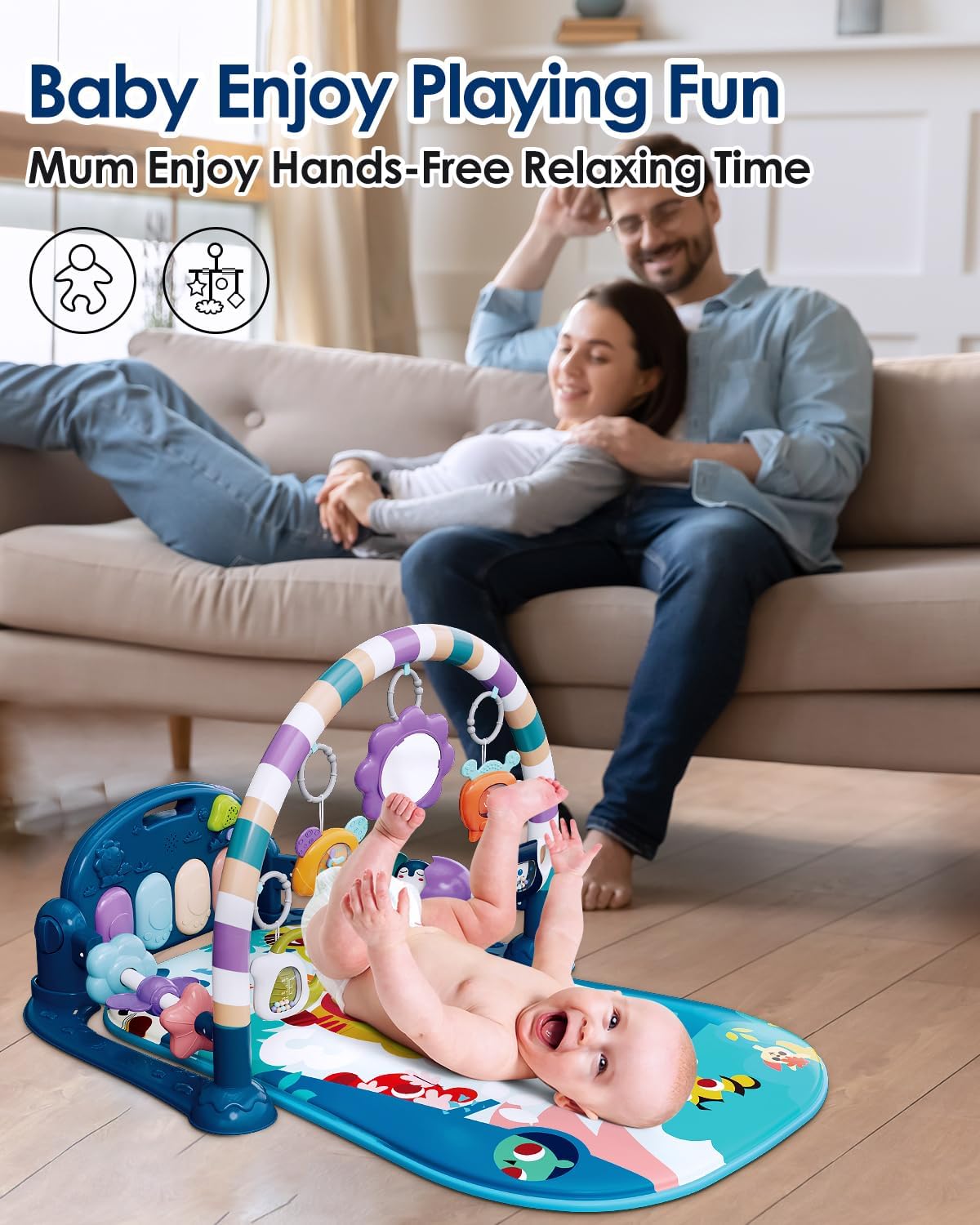 Thumbnail 3 de derimkcoa Baby Play Mat 5‑toy sensory gym