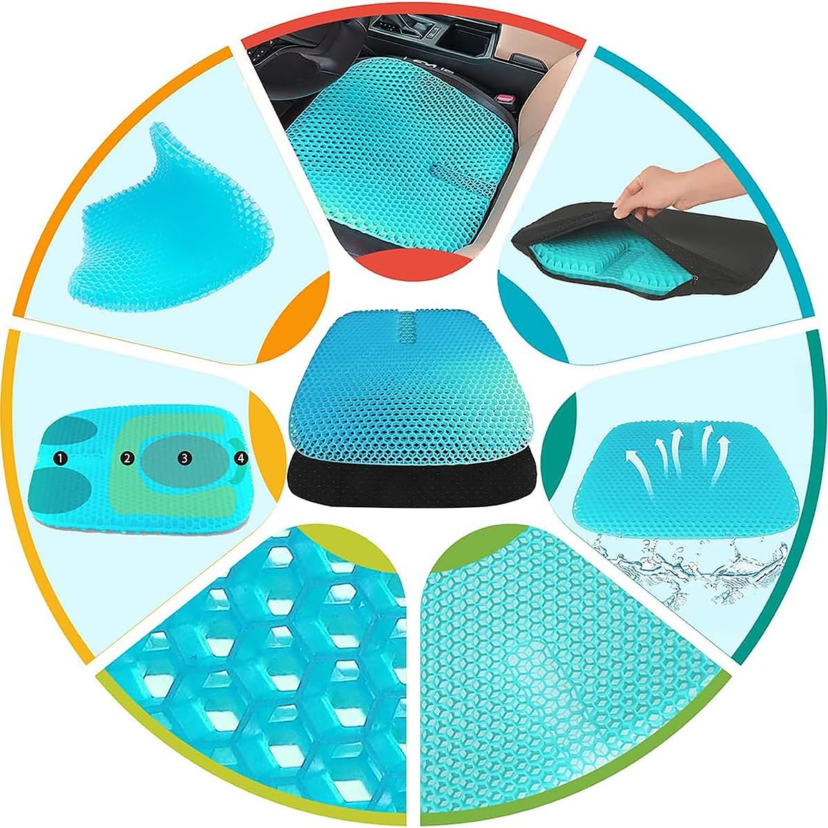 Detalle 2 de masteymoh Gel Seat Cushion 18.5 x 17.3 in