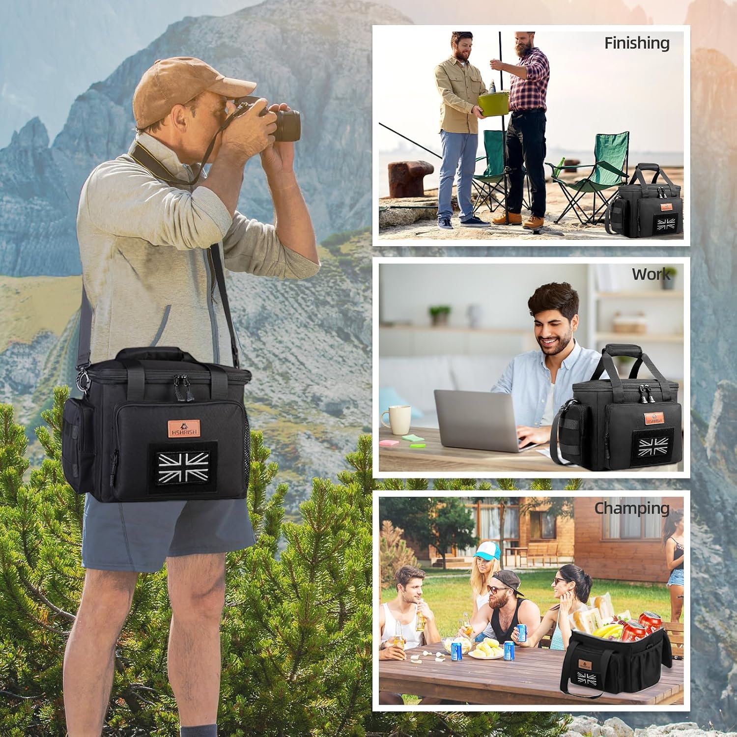 Thumbnail 5 de HSHRISH Lunch Bag for Men: Tactical 13L Insulated Cooler with Detachable Strap